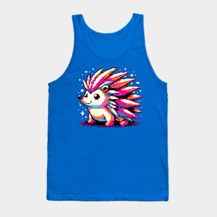 Hedgehog - cute kawaii retro 80s pixel art Tank Top